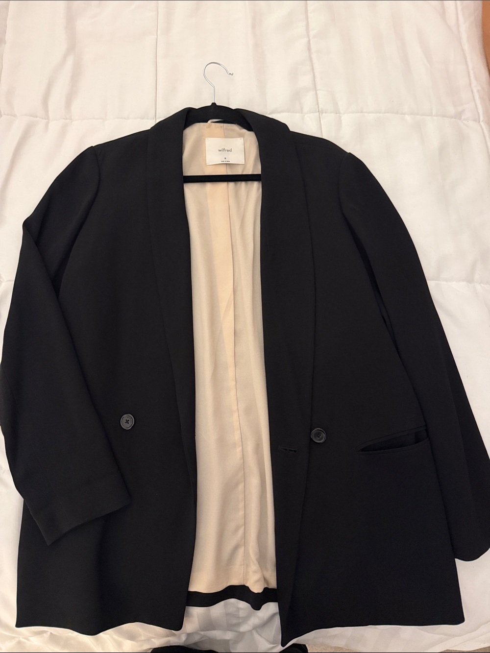 Wilfred Black Blazer with Cream Lining
